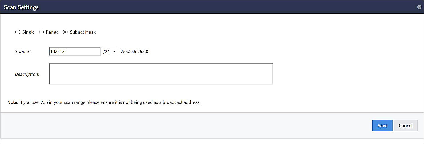 Screenshot of AVG Business Site Management, Network Discovery, Scan Now dialog box